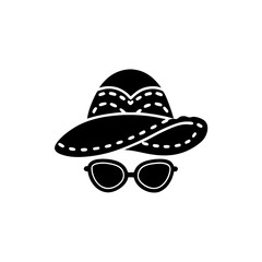 creative details Outline 
hat and glasses icon sign vector