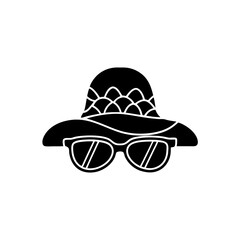 creative details Outline 
hat and glasses icon sign vector