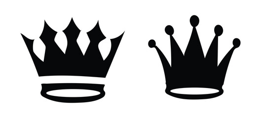 Set Hand drawn crown silhouette