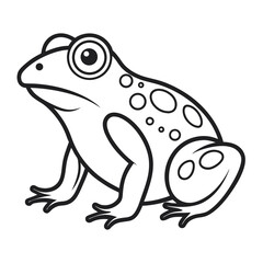 cartoon frog isolated vector icon on white background