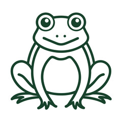 cartoon frog isolated vector icon on white background