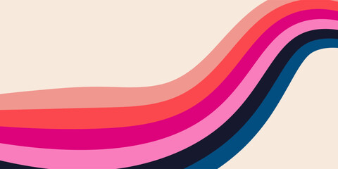 Colorful vintage wavy stripes line pattern background layout banner poster print art paper textile