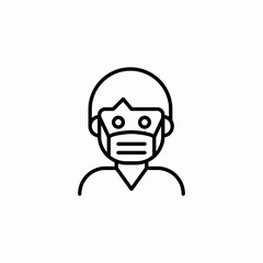 man mask pandemic icon sign vector