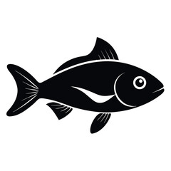 vector illustration of a fish isolated vector icon on white background