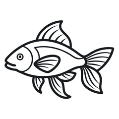 fish isolated vector icon on white background