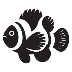 Cute Black and White Clownfish Vector Illustration
