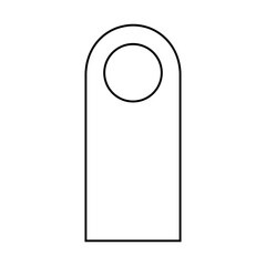 Door hanger line icon in outline style, isolated vector illustration.