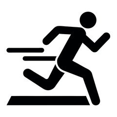 running man icon isolated silhouette icon on white background