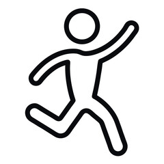 vector illustration of a man jumping icon on white background