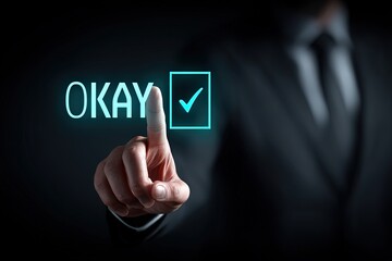 Obraz premium Okay Checkbox Selection by Finger