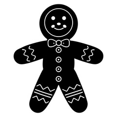 gingerbread man on black background