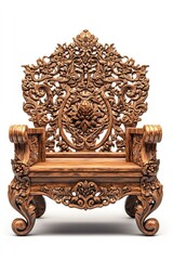 Ornate wooden throne chair