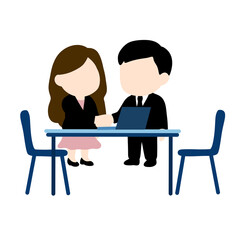 Business Meeting and Handshake Deal Illustration