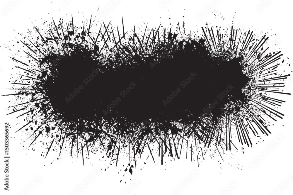 Leinwandbilder ink splashes for speckle effect .Set of Black Spray Blot of Ink. Place blobs, stains and splats in this pack over any object to create grunge effect .Spray paint drips .abstract vector.