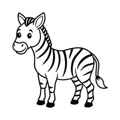 cute zebra wearing a hat coloring page