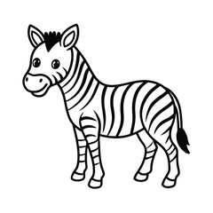 cute zebra wearing a hat coloring page