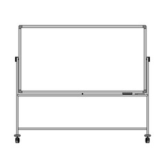 ホワイトボードMobile Whiteboard on Wheels – Vector Illustration