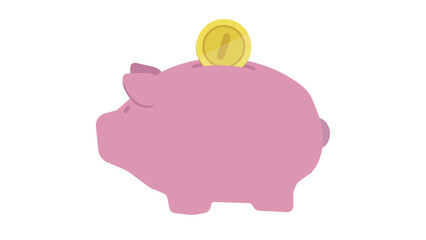 piggy bank and coins