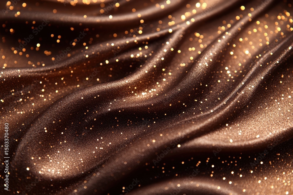 Leinwandbilder smooth shimmering bronze texture with sparkling particles and gentle curves during daylight showcasi