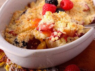 Fruit and berry mix crumble