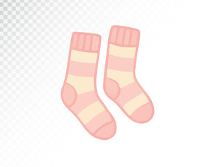 Watercolor Socks for Warm Sleepover Themes in Pastel Colors for Kids Decor and Nighttime Art