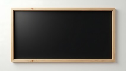 Empty, black chalkboard, wooden frame, minimal, simple, clean.