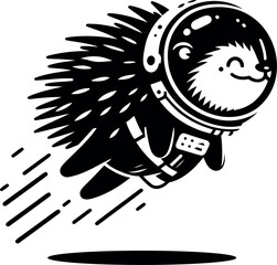 Hedgehog Astronaut in Space