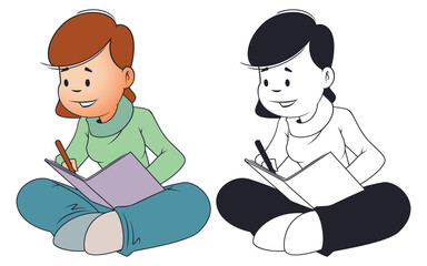 Making notes and writing concept in diary.