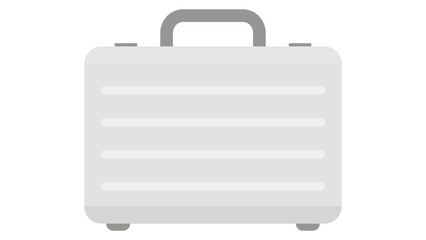 silver briefcase isolated on white