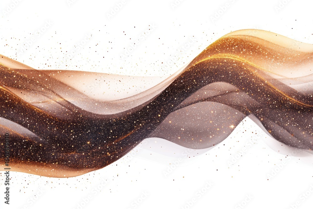 Poster Golden wave texture with shimmering particles creating an elegant effect suitable for various design projects and backgrounds