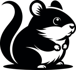 Cute simple Cartoon hamster silhouette