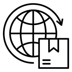 Worldwide Shipping Outline Icon
