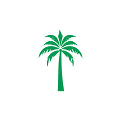Vector Collection of Green Palm Tree Silhouettes and Icons for Summer, Beach, Nature, and Tropical Themed Design Elements