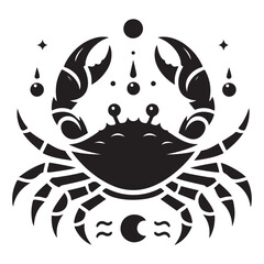 Celestial Crab with Stars Zodiac Sign Vector