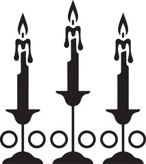 Candles in Holders with Dripping Wax Halloween Gothic Vibe

