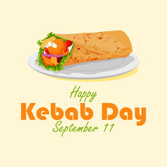 vector graphic of Kebab Day, ideal for Kebab Day celebration.