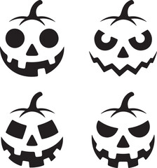 Pumpkin Jack O Lantern Faces in Spooky and Funny Styles

