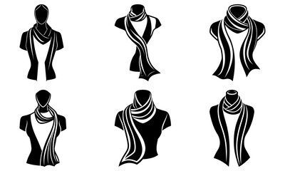 Fashion-Forward Scarf silhouette vector