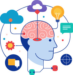 human brain with idea