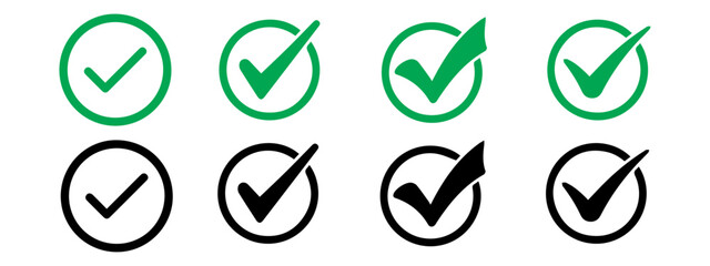 Check mark icon set vector Illustration. Tick mark icon. 
