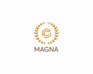 Abstract letter C emblem. Premium linear monogram logo. Universal university school team badge icon.  illustration.