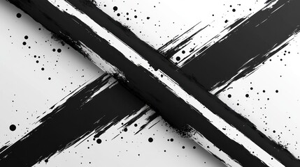 Abstract Black and White Ink Strokes