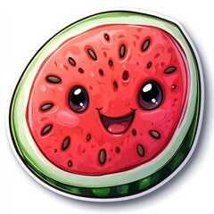 Adorable Cartoon Watermelon Slice
