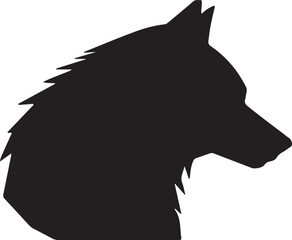 Wolf Head Logo Silhouette Vector Illustration on Transparent Background