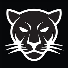 A vector illustration shows a cute cartoon design featuring the black head of a panther, the head of a tiger, and the head of a wolf, all as distinct animal symbols