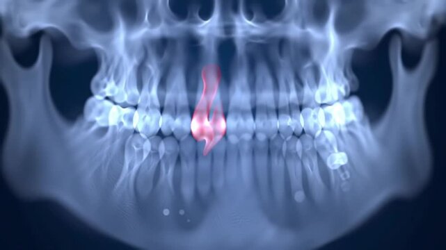 Dental X-ray showing impacted wisdom tooth