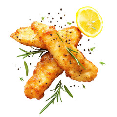 Fish and Chips, Fresh Plate of Fish and Chips, isolated on transparent background