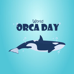 vector graphic of World Orca Day, ideal for World Orca Day celebration.