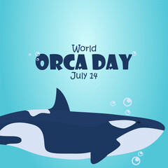 vector graphic of World Orca Day, ideal for World Orca Day celebration.