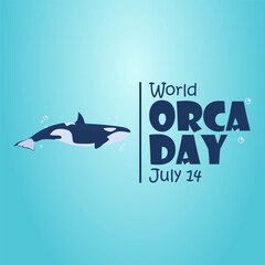 vector graphic of World Orca Day, ideal for World Orca Day celebration.